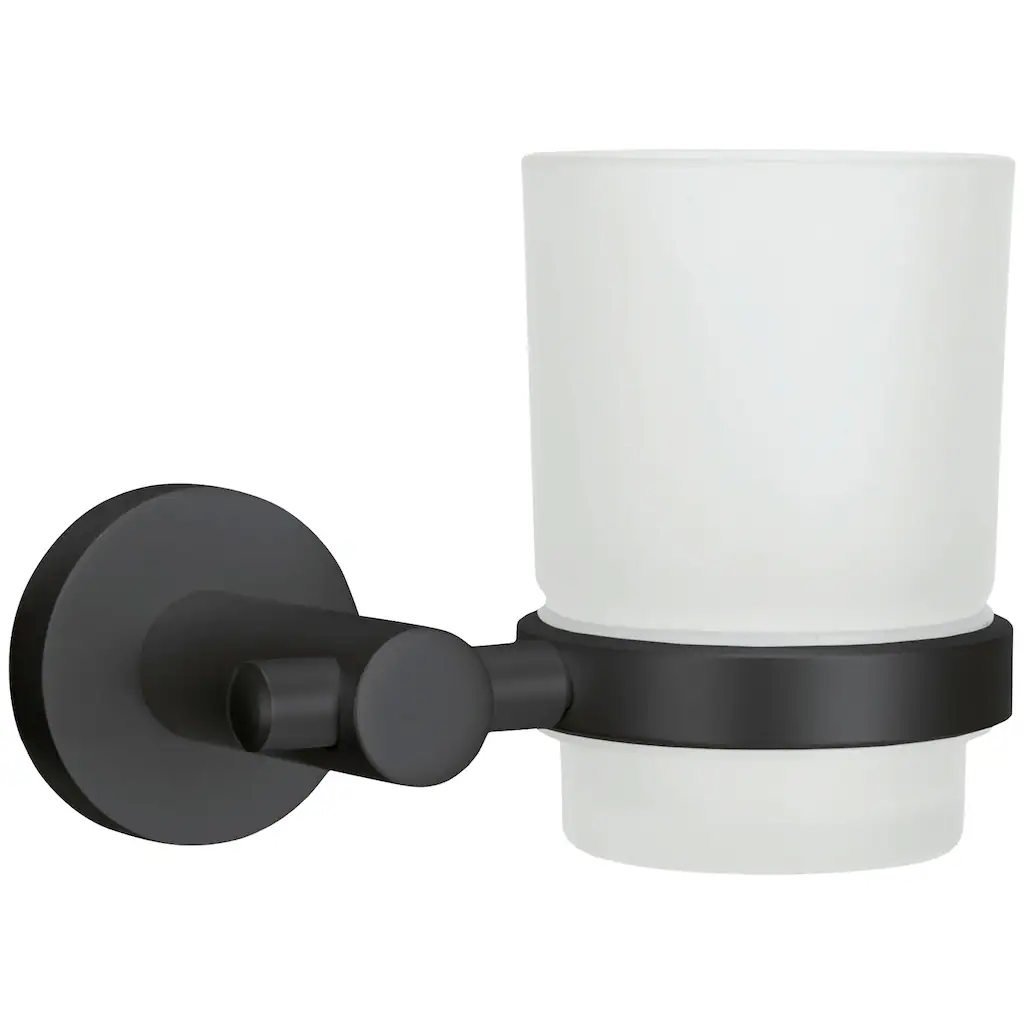 Kleine Wolke Zahnputzbecher »Apollo Nero«, Glas/Aluminium 1 Kleine Wolke Zahnputzbecher »Apollo Nero«, Glas/Aluminium