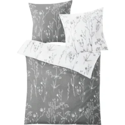Kleine Wolke Wendebettwäsche »Savannah«, (2 Tlg.), Bettwäsche In Mako Satin Qualität, Florale Bettwäsche, Seidiger Glanz