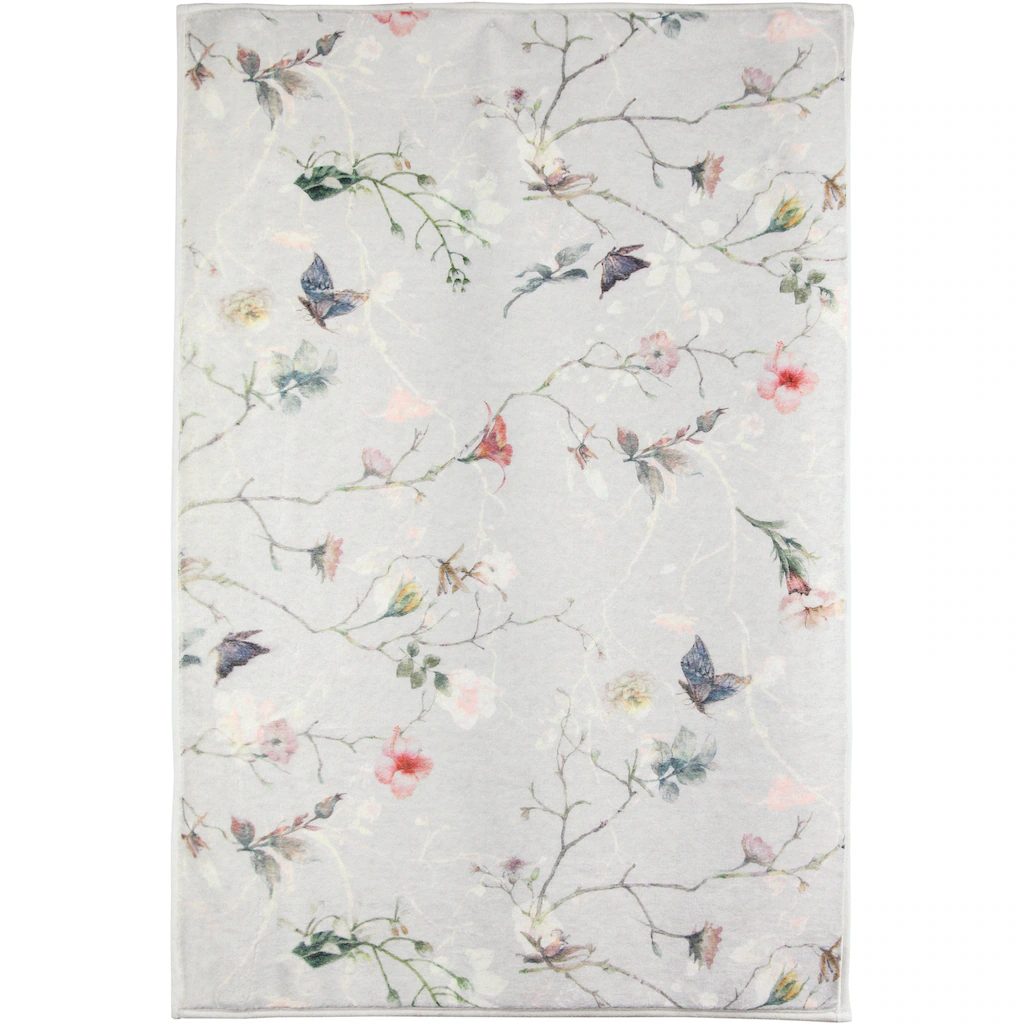 Kleine Wolke Badematte »Flores«, Höhe 5 Mm, Rutschhemmend Beschichtet, Fußbodenheizungsgeeignet, Romantisch Verspieltes Design Mit Blumen Und Schmetterlingen 3 Kleine Wolke Badematte »Flores«, Höhe 5 Mm, Rutschhemmend Beschichtet, Fußbodenheizungsgeeignet, Romantisch Verspieltes Design Mit Blumen Und Schmetterlingen – Bild 3