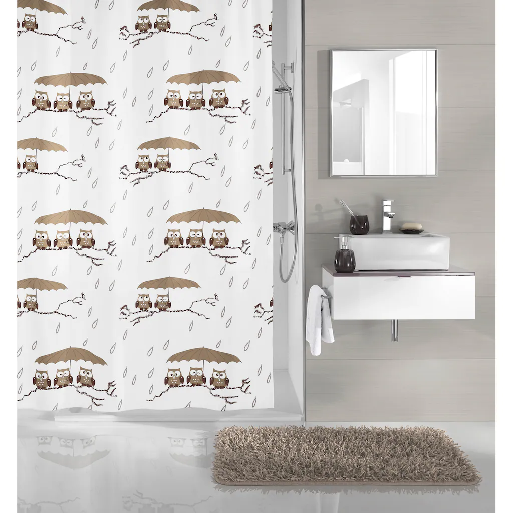 Kleine Wolke Duschvorhang »Eulen«, (1 Tlg.), Mit Besfestigungsringen 1 Kleine Wolke Duschvorhang »Eulen«, (1 Tlg.), Mit Besfestigungsringen