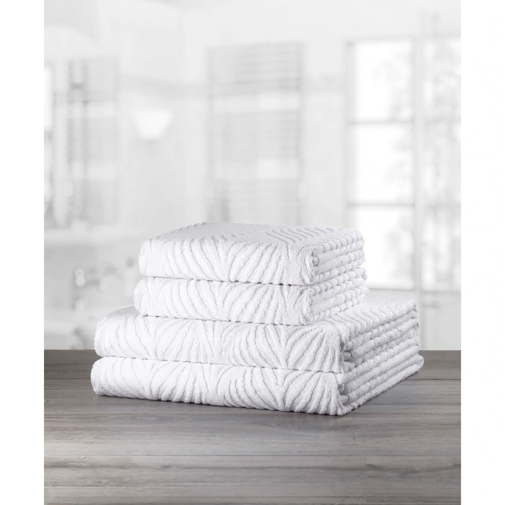 Kleine Wolke Duschtuch »Leaf«, (1 St.), Blatt Motiv, Hoch-Tief Effekt 1 Kleine Wolke Duschtuch »Leaf«, (1 St.), Blatt Motiv, Hoch-Tief Effekt