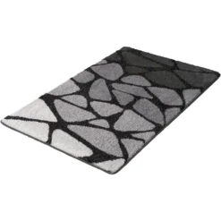 Kleine Wolke Badematte »Inspire«, Höhe 15 Mm, Rutschhemmend Beschichtet, Fußbodenheizungsgeeignet, Badteppich, Stein Optik, Waschbar