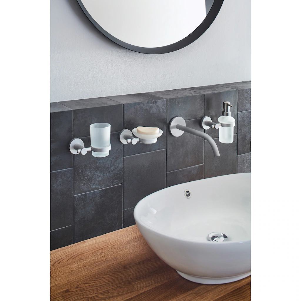 Kleine Wolke Zahnputzbecher »Apollo«, Glas/Aluminium 2 Kleine Wolke Zahnputzbecher »Apollo«, Glas/Aluminium – Bild 2