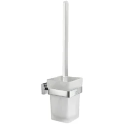 Kleine Wolke WC-Garnitur »Meo«, Aus Messing-Edelstahl-Glas, Mit Wandhalterung