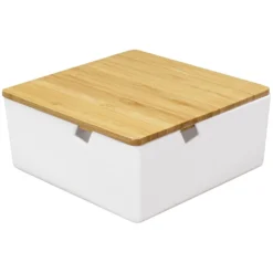 Kleine Wolke Aufbewahrungsbox »Timber Box«, Weiß, Bambus