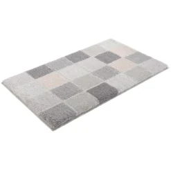 Kleine Wolke Badematte »Sky«, Höhe 25 Mm, Rutschhemmend Beschichtet, Strapazierfähig, Karo Muster, Pastell, Als 3-tlg. Set, Rechteckig & Rund Erhältlich